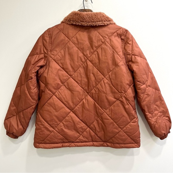 Madewell warm umber Reversible Sherpa Puffer full zip jacket NC574 Size XXS - Picture 5 of 15